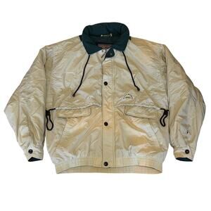 Vintage Boat Works Jacket Mens Large Cream Sailing Navigation Chore Taiwan